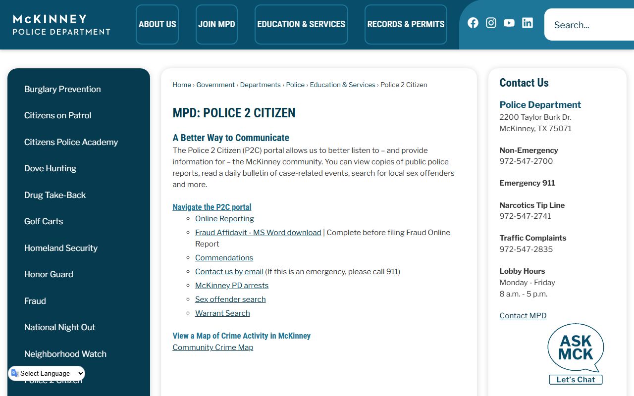 McKinney Inmate Population - McKinney Police-to-Citizen Portal