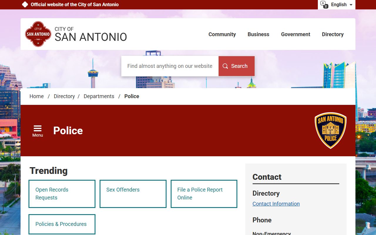 San Antonio Inmate Population - SAPD Contact Page