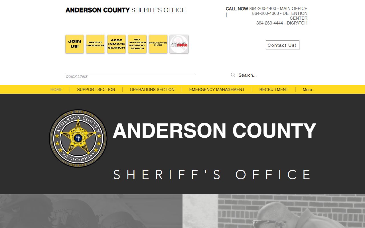 Anderson County Inmate Population - Sheriff's Office Website