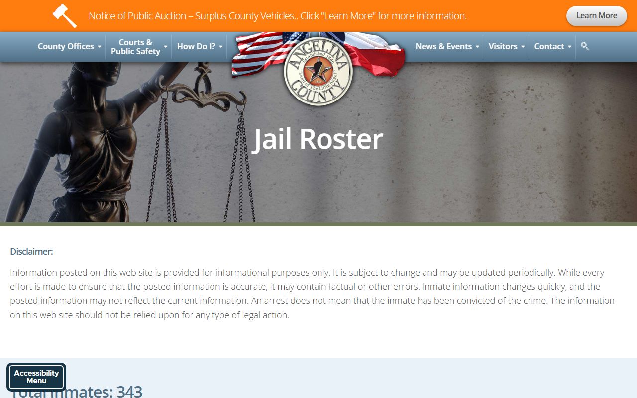 Angelina County Inmate Population - Live Jail Roster