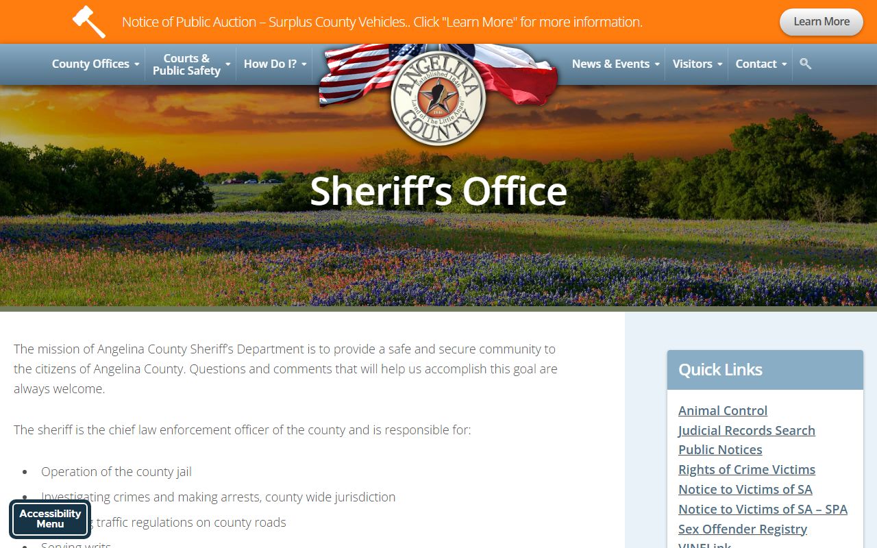 Angelina County Inmate Population - Sheriff's Office Website