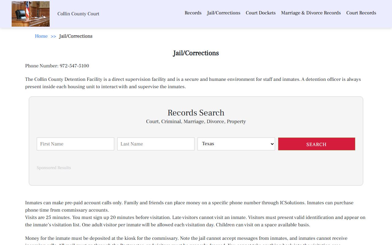 Collin County Inmate Population - Jail and Corrections Website