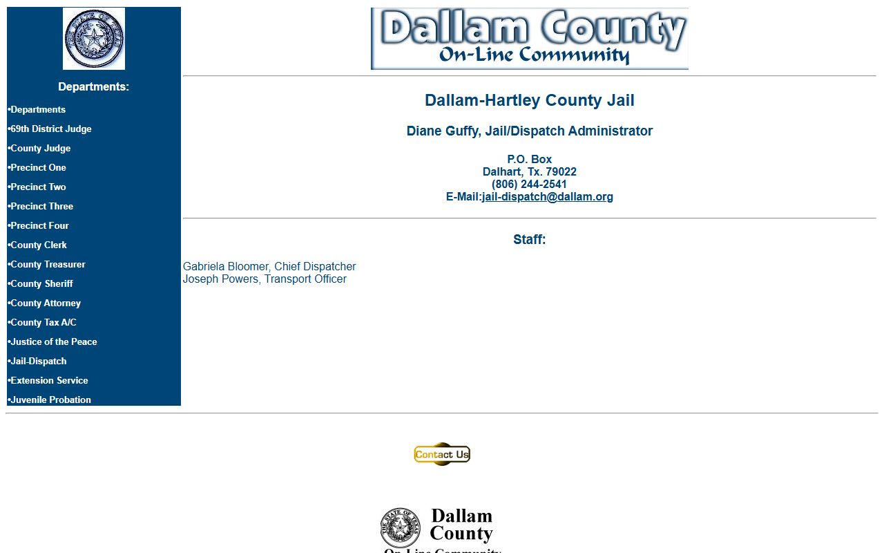 Dallam County Inmate Population - Jail Information Page