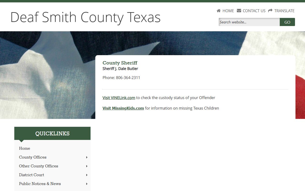 Deaf Smith County Inmate Population - County Sheriff Page