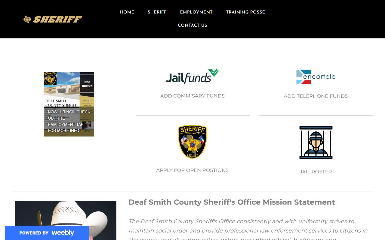 Deaf Smith County Inmate Population - Sheriff's Office Website