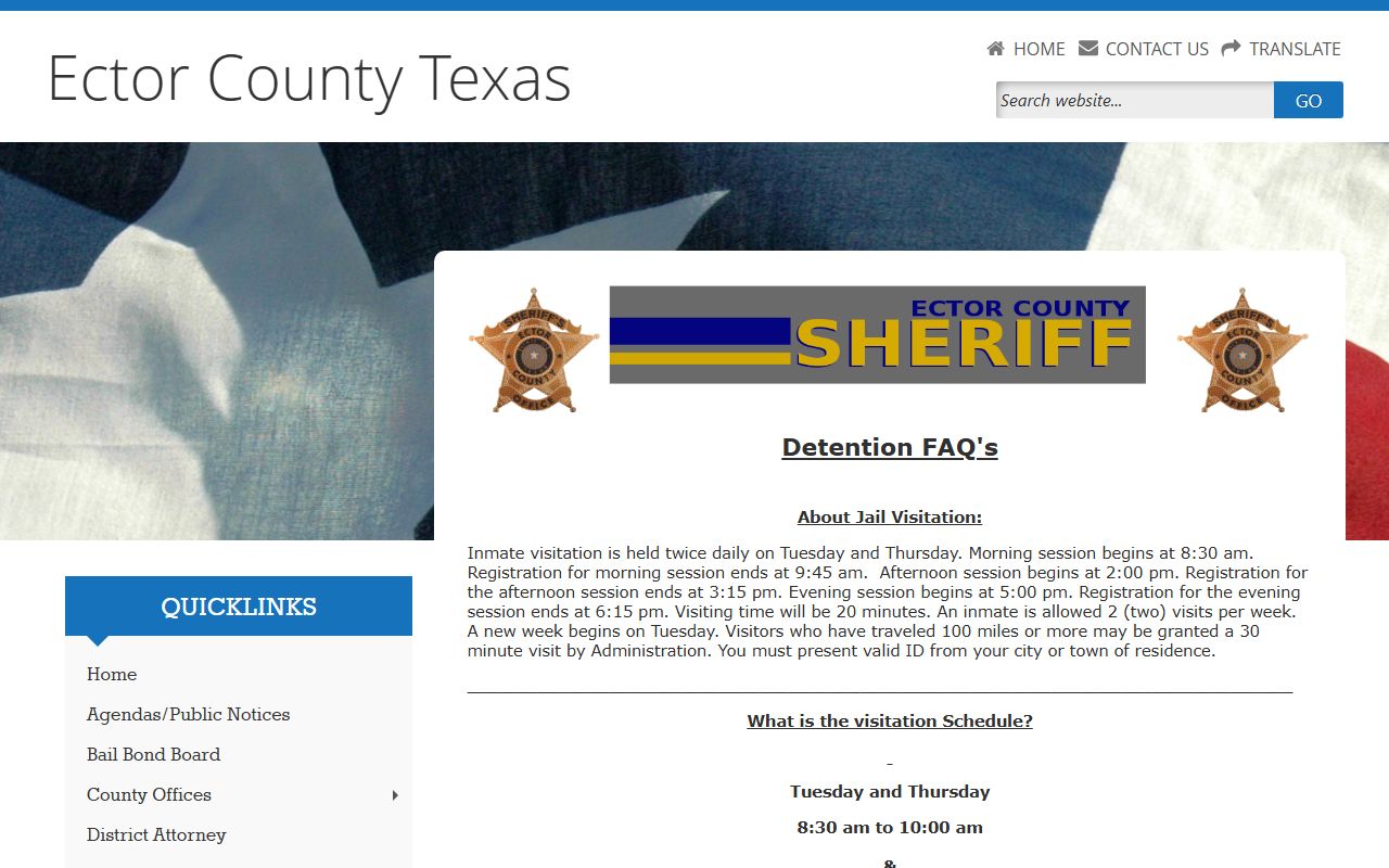 Ector County Inmate Population - Detention Bureau Website