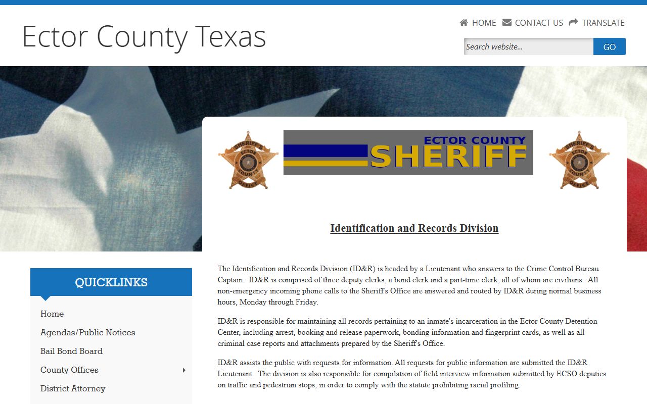 Ector County Inmate Population - Records Division Website