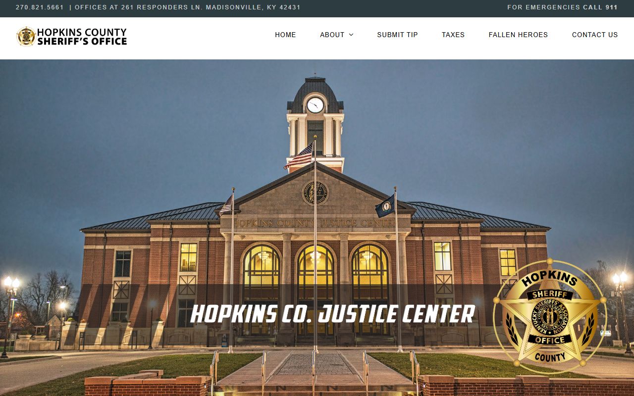 Hopkins County Inmate Population - Sheriff's Office Website