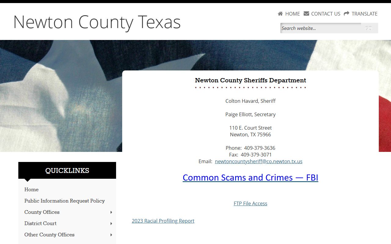 Newton County Inmate Population - Sheriff's Office Website