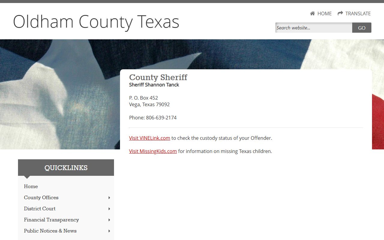 Oldham County Inmate Population - Sheriff's Office Website