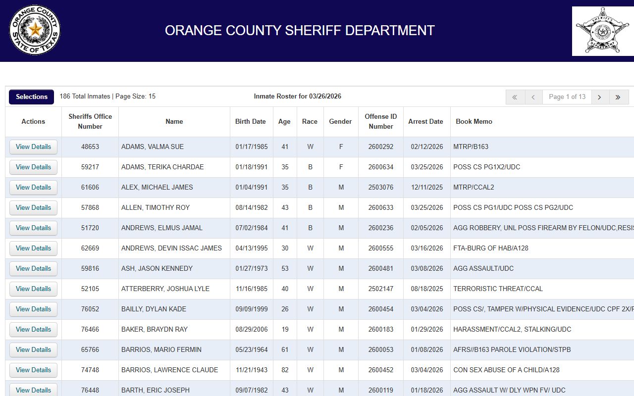Orange County Inmate Population - MRC Online Jail Records Portal