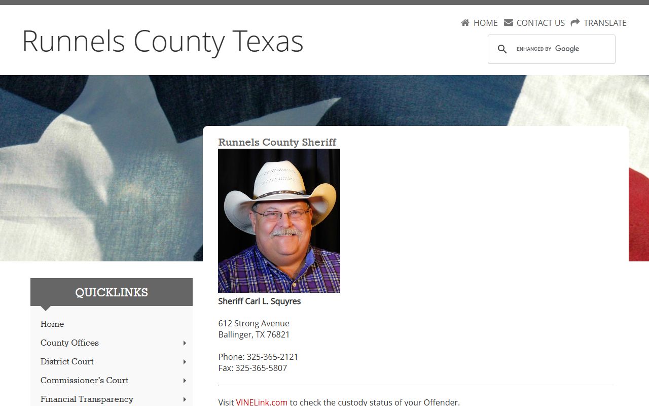 Runnels County Inmate Population - Sheriff's Office