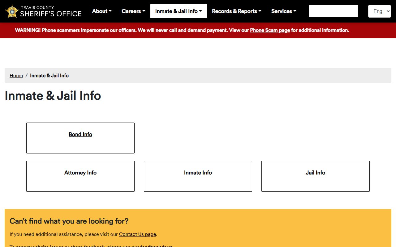 Travis County Inmate Population - Sheriff Jail Info Page