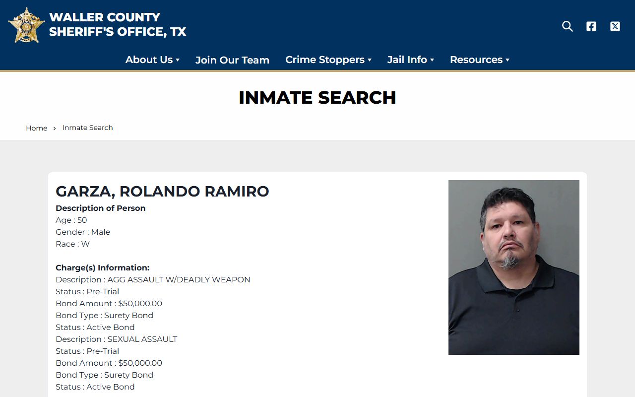 Waller County Inmate Population - Online Inmate Search Tool
