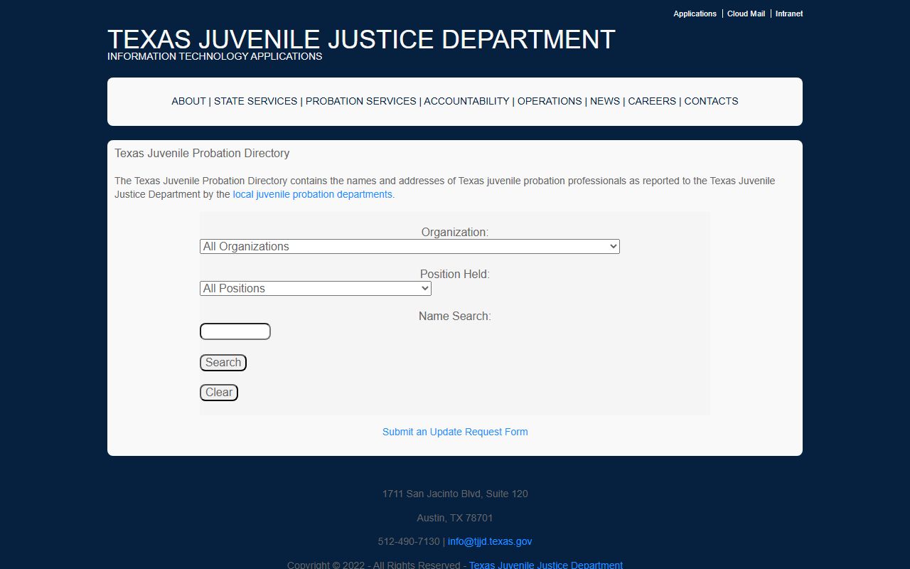Texas Inmate Population - TJJD Juvenile Probation Directory